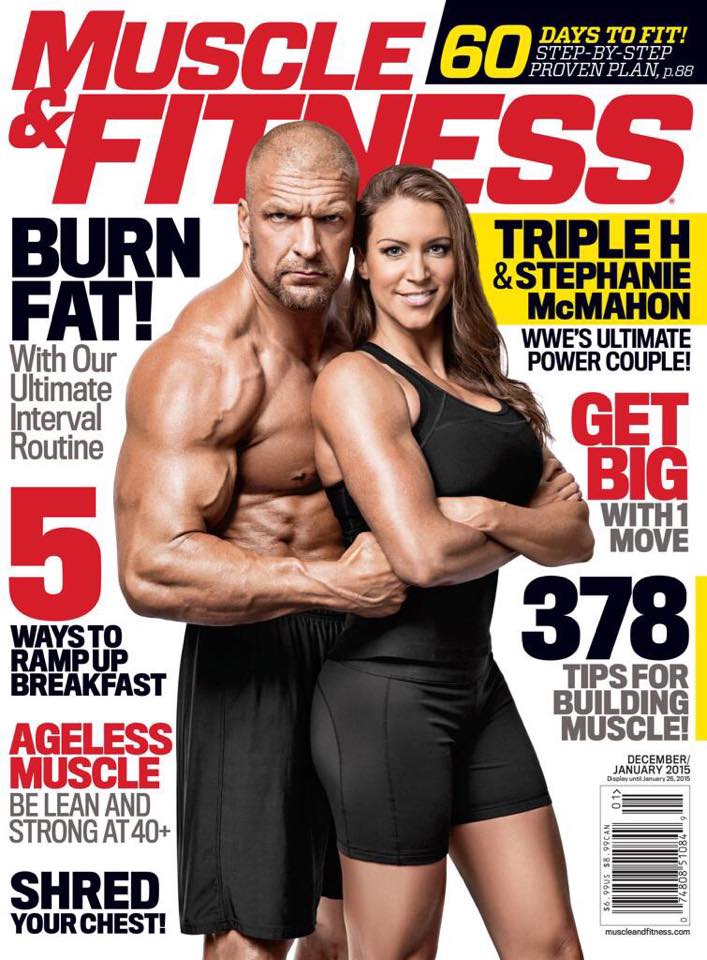 TRIPLE H & STEPHANIE COVER PHOTO ON MUSCLE & FITNESS MAGAZINE